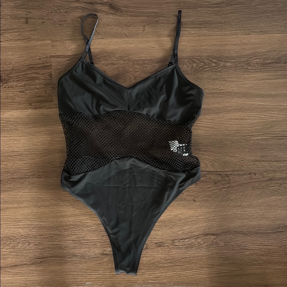 NWT SHEIN Black Mesh Bodysuit - Picture 5 of 7